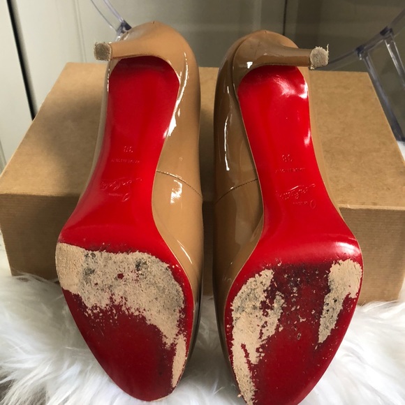 Christian Louboutin 100 Patent Camel Pump - Picture 7 of 9